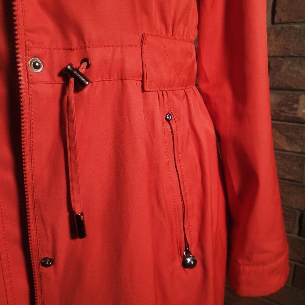 Laundry by Shelli Segal - Dk Orange Cinch Waist Water Resistant Jacket - Size S - Picture 3 of 16